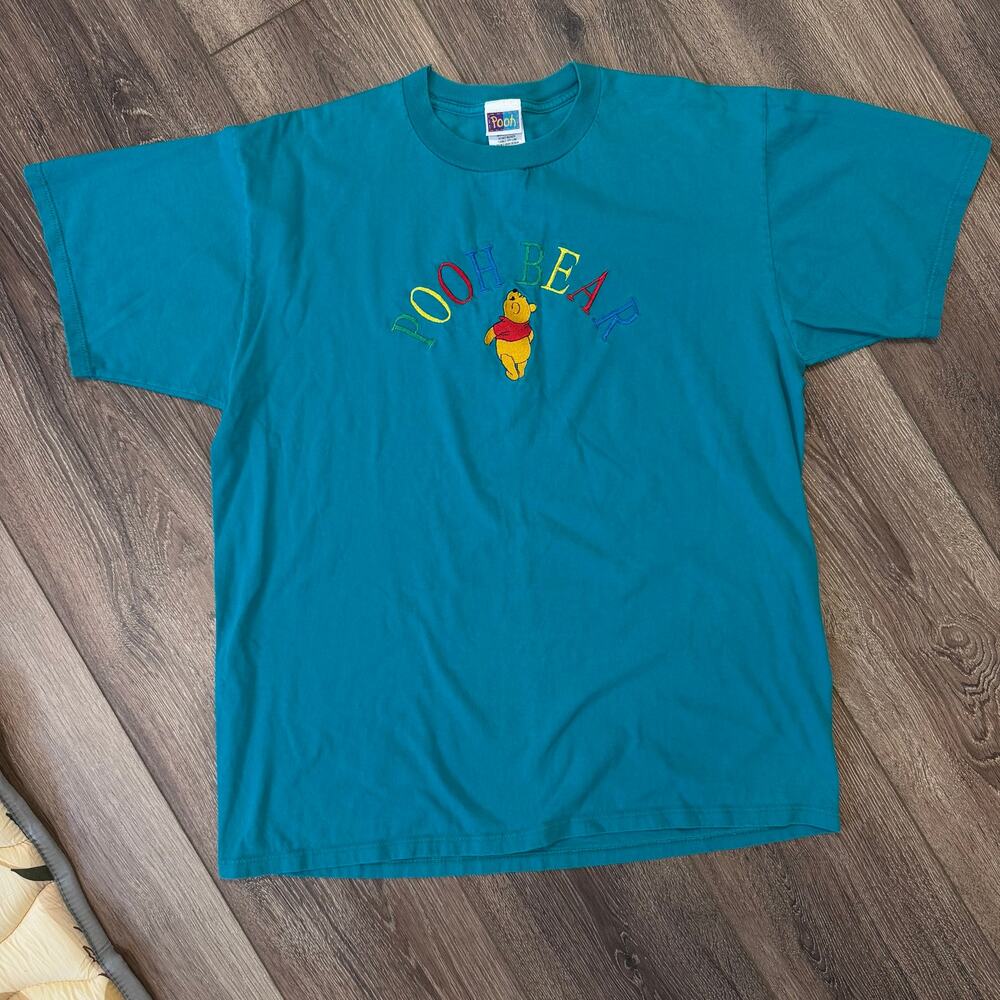 Vintage 90s Winnie the Pooh T-shirt Blue embroidered